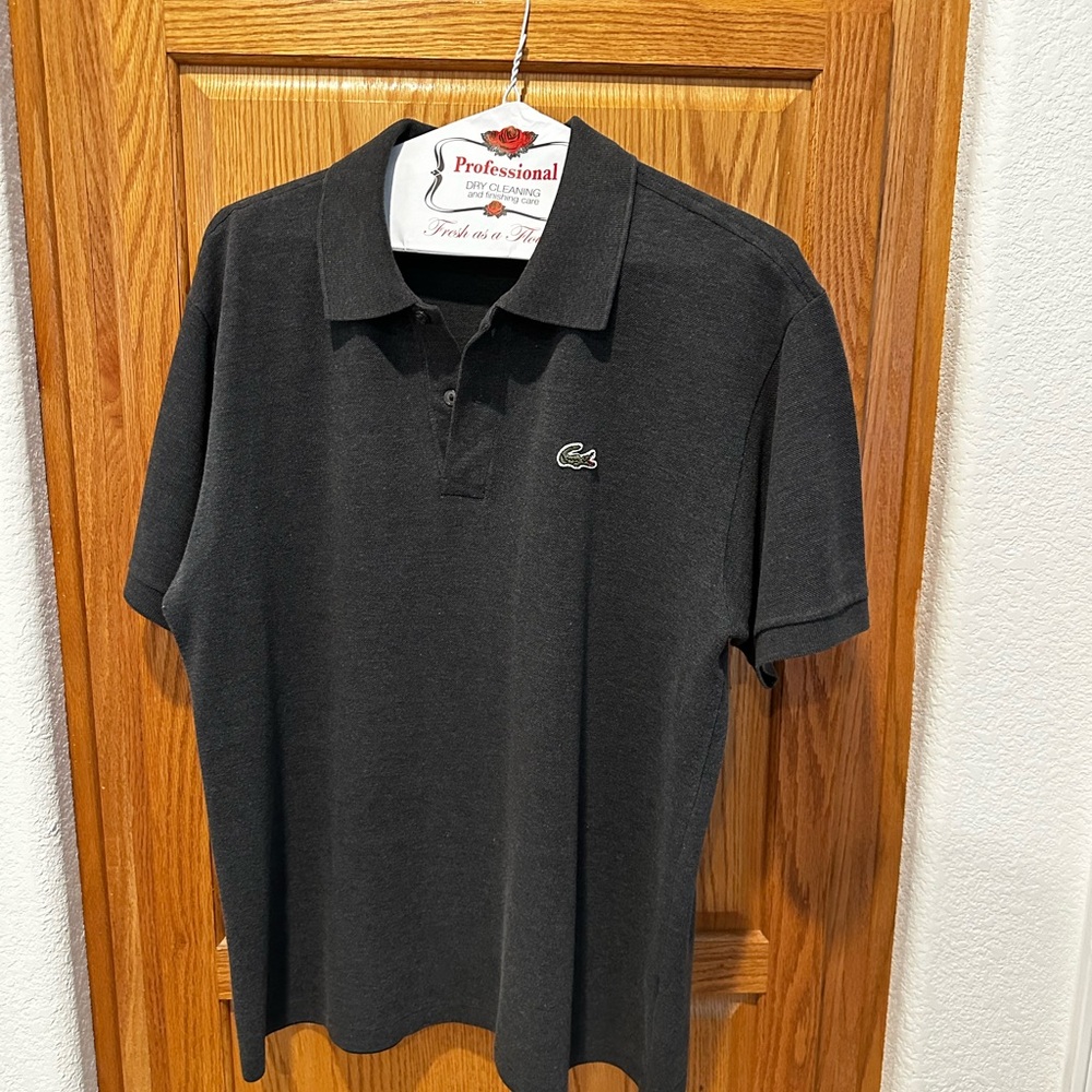 lacoste size 6 polo grey men's